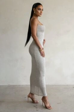 Beige Noemie Sequin Maxi Dress -Lady Clothing Store PRODUCT FEB282023 CROCHET2 53
