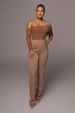 Pecan Sheer Perfection Bodysuit 18 Pecan Sheer Perfection Bodysuit -Lady Clothing Store PRODUCT JAN102022 45