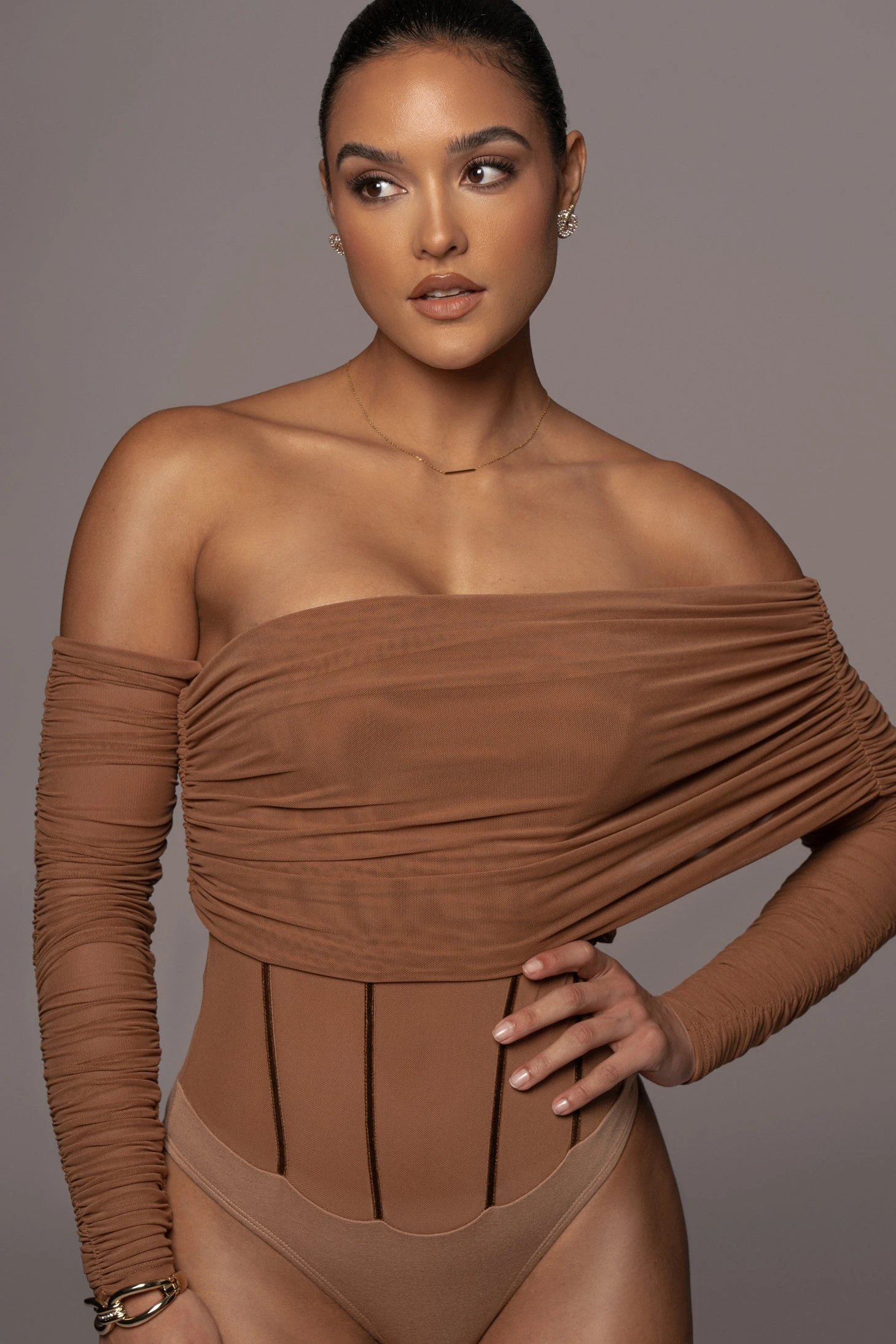 Pecan Sheer Perfection Bodysuit 8 Pecan Sheer Perfection Bodysuit - Image 6