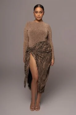 Gold/Black Untamed Slit Dress -Lady Clothing Store PRODUCT JAN182022 86