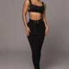 Black Nikole Ribbed Skirt Set -Lady Clothing Store PRODUCT JAN192023 1