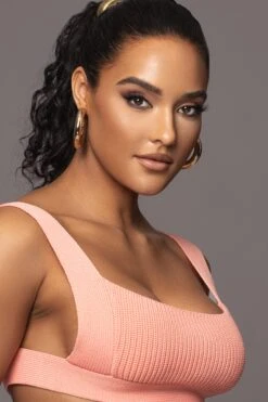 Peach Nikole Ribbed Skirt Set -Lady Clothing Store PRODUCT JAN192023 35