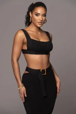 Black Nikole Ribbed Skirt Set -Lady Clothing Store PRODUCT JAN192023 7