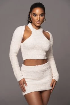 Ivory Cross Paths Plush Three-Piece Set -Lady Clothing Store PRODUCT JAN192023 76