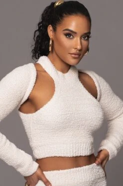 Ivory Cross Paths Plush Three-Piece Set -Lady Clothing Store PRODUCT JAN192023 77