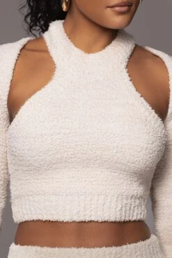 Ivory Cross Paths Plush Three-Piece Set -Lady Clothing Store PRODUCT JAN192023 78