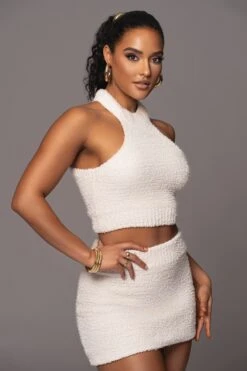 Ivory Cross Paths Plush Three-Piece Set -Lady Clothing Store PRODUCT JAN192023 81