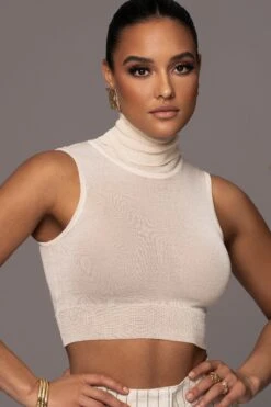 Ivory Barely There Turtleneck Top -Lady Clothing Store PRODUCT JAN252023 NEWARRIVALS 212