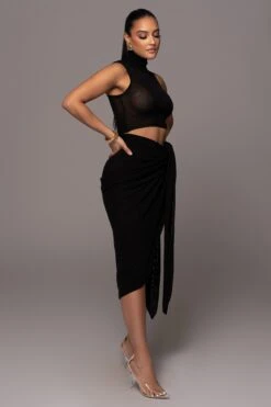 Black Barely There Turtleneck Top -Lady Clothing Store PRODUCT JAN252023 NEWARRIVALS 220