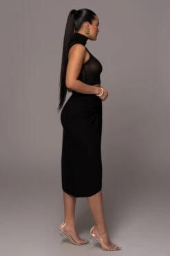 Black Barely There Turtleneck Top -Lady Clothing Store PRODUCT JAN252023 NEWARRIVALS 221