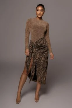 Gold/Black Untamed Slit Dress -Lady Clothing Store PRODUCT JAN52022 237