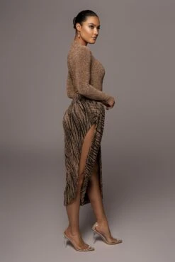 Gold/Black Untamed Slit Dress -Lady Clothing Store PRODUCT JAN52022 240