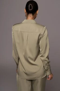 Olive Misty Button Up -Lady Clothing Store PRODUCT JAN52022 88