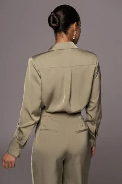 Olive Misty Button Up -Lady Clothing Store PRODUCT JAN52022 94