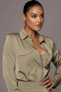 Olive Misty Button Up -Lady Clothing Store PRODUCT JAN52022 97