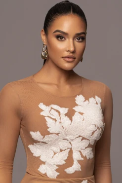 White Charmed Embroidered Mesh Bodysuit 19 White Charmed Embroidered Mesh Bodysuit -Lady Clothing Store PRODUCT JAN52023 VDAY 136