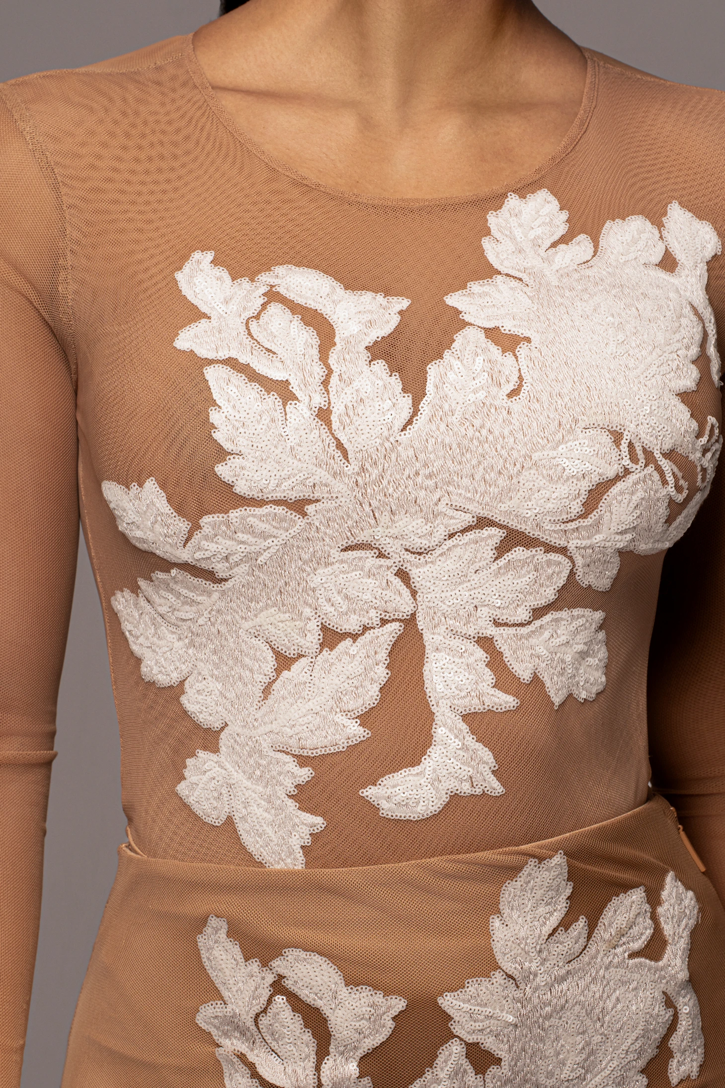 White Charmed Embroidered Mesh Bodysuit 16 White Charmed Embroidered Mesh Bodysuit - Image 14