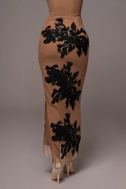 Black Edena Embroidered Midi Skirt -Lady Clothing Store PRODUCT JAN52023 VDAY 148