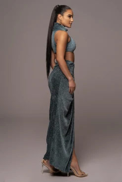 Teal Chosen One Velvet Skirt Set -Lady Clothing Store PRODUCT JAN52023 VDAY 198