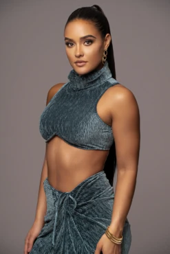 Teal Chosen One Velvet Skirt Set -Lady Clothing Store PRODUCT JAN52023 VDAY 202