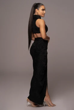 Black Chosen One Velvet Skirt Set -Lady Clothing Store PRODUCT JAN52023 VDAY 220