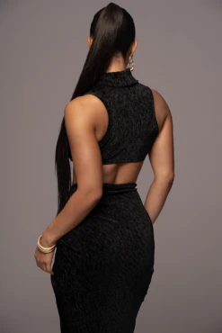 Black Chosen One Velvet Skirt Set -Lady Clothing Store PRODUCT JAN52023 VDAY 223