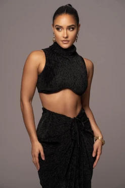 Black Chosen One Velvet Skirt Set -Lady Clothing Store PRODUCT JAN52023 VDAY 225