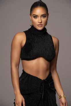 Black Chosen One Velvet Skirt Set -Lady Clothing Store PRODUCT JAN52023 VDAY 226