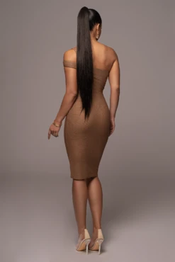 Tan Genasis One Shoulder Dress 20 Tan Genasis One Shoulder Dress -Lady Clothing Store PRODUCT JAN52023 VDAY 247