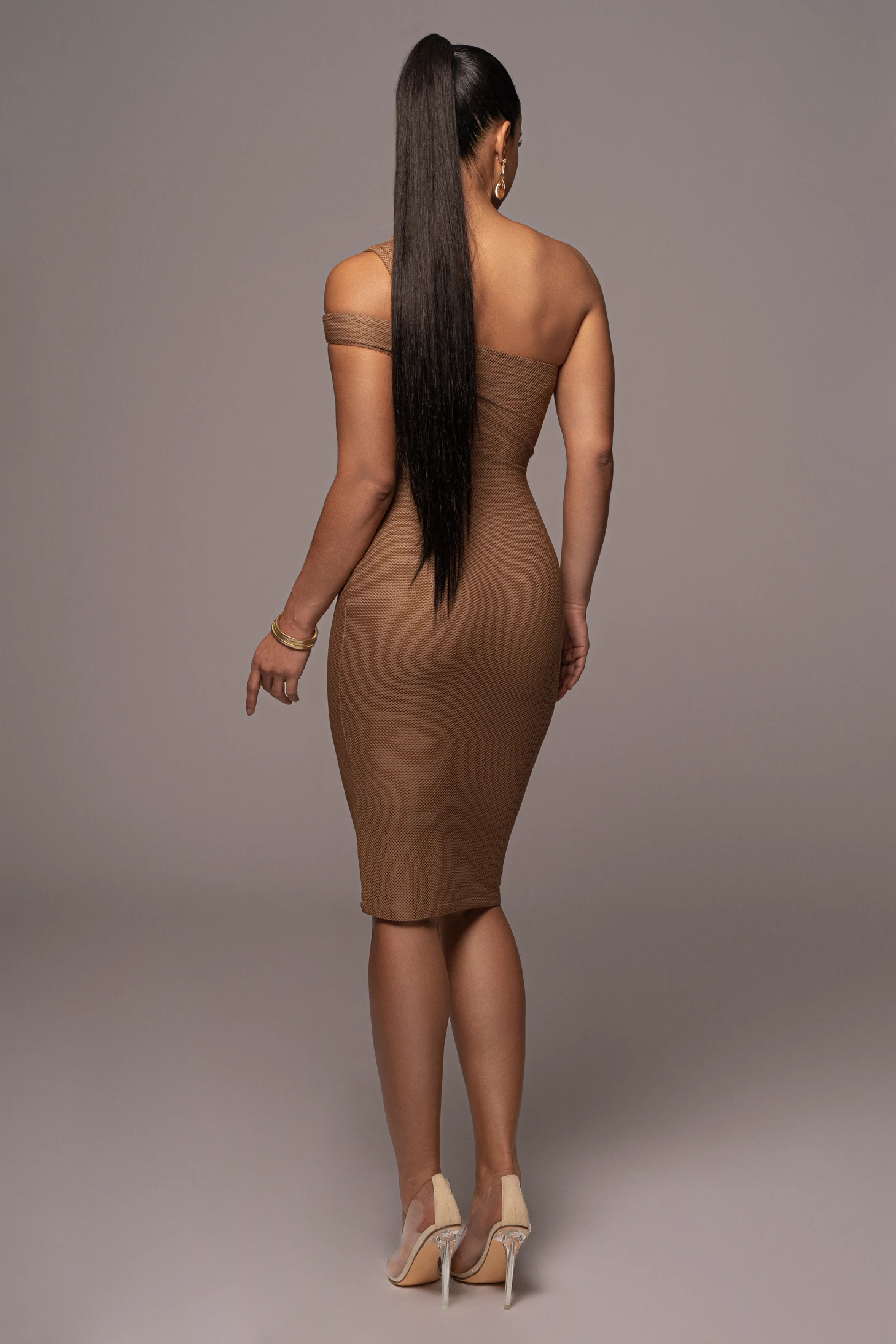 Tan Genasis One Shoulder Dress 11 Tan Genasis One Shoulder Dress - Image 9