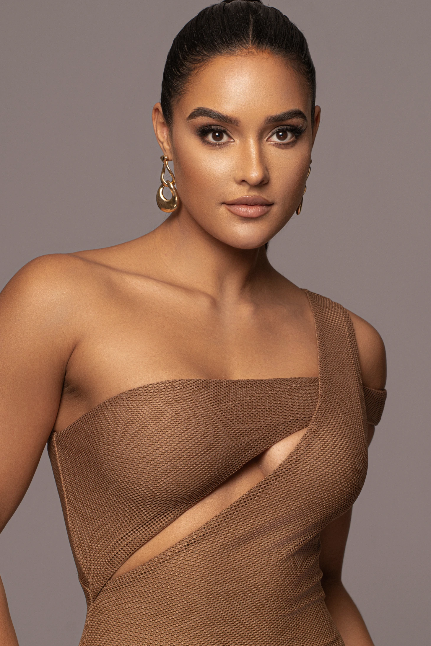 Tan Genasis One Shoulder Dress 6 Tan Genasis One Shoulder Dress - Image 4