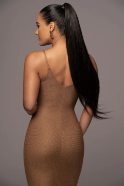 Tan Elba Knit Maxi Dress -Lady Clothing Store PRODUCT JAN52023 VDAY 43