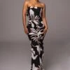 Ivory Floral Break Free Strapless Maxi Dress -Lady Clothing Store PRODUCT JUL112023 CHIFFON 1