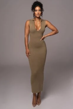 Olive Never Better Midi Dress -Lady Clothing Store PRODUCT JUL112023 CHIFFON 100