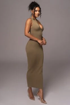 Olive Never Better Midi Dress -Lady Clothing Store PRODUCT JUL112023 CHIFFON 102