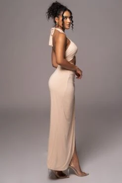 Tan Tamara Halter Midi Dress 15 Tan Tamara Halter Midi Dress -Lady Clothing Store PRODUCT JUL112023 CHIFFON 139