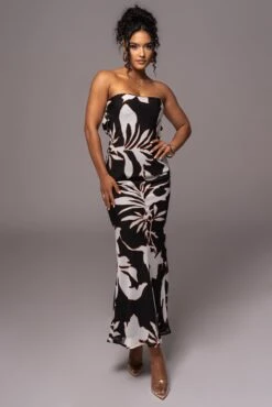 Ivory Floral Break Free Strapless Maxi Dress -Lady Clothing Store PRODUCT JUL112023 CHIFFON 2
