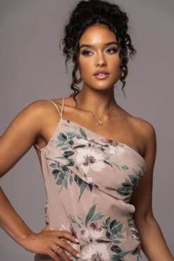 Purple Floral Treasure One Shoulder Dress -Lady Clothing Store PRODUCT JUL112023 CHIFFON 35