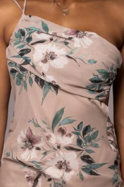 Purple Floral Treasure One Shoulder Dress -Lady Clothing Store PRODUCT JUL112023 CHIFFON 36