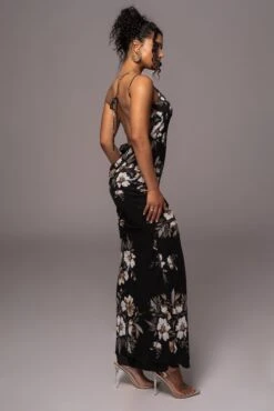 Grey Floral Treasure One Shoulder Dress -Lady Clothing Store PRODUCT JUL112023 CHIFFON 40