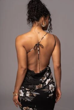 Grey Floral Treasure One Shoulder Dress -Lady Clothing Store PRODUCT JUL112023 CHIFFON 42