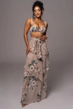 Purple Floral Printed Love Two-Piece Set -Lady Clothing Store PRODUCT JUL112023 CHIFFON 68