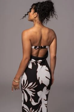 Ivory Floral Break Free Strapless Maxi Dress -Lady Clothing Store PRODUCT JUL112023 CHIFFON 7