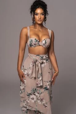 Purple Floral Printed Love Two-Piece Set -Lady Clothing Store PRODUCT JUL112023 CHIFFON 78