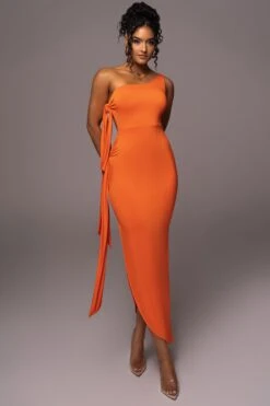 Tangerine Out Of Mind One Shoulder Dress -Lady Clothing Store PRODUCT JUL112023 NEWARRIVALS 108