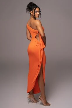 Tangerine Out Of Mind One Shoulder Dress -Lady Clothing Store PRODUCT JUL112023 NEWARRIVALS 111