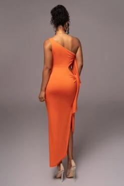 Tangerine Out Of Mind One Shoulder Dress -Lady Clothing Store PRODUCT JUL112023 NEWARRIVALS 112
