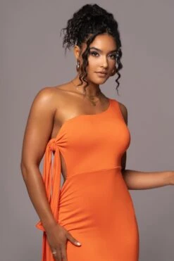 Tangerine Out Of Mind One Shoulder Dress -Lady Clothing Store PRODUCT JUL112023 NEWARRIVALS 116