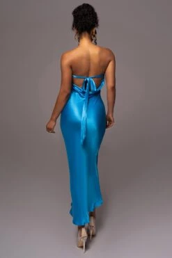Blue Irina Satin Strapless Maxi Dress -Lady Clothing Store PRODUCT JUL112023 NEWARRIVALS 14