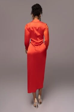 Pink Color Block Satin Midi Dress -Lady Clothing Store PRODUCT JUL112023 NEWARRIVALS 146